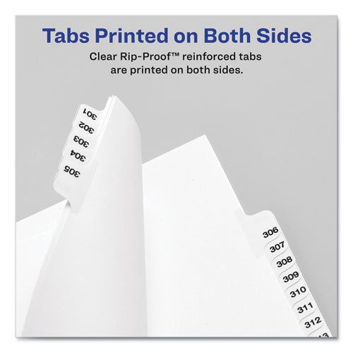 Preprinted Legal Exhibit Side Tab Index Dividers, Avery Style, 10-tab, 5, 11 X 8.5, White, 25/pack