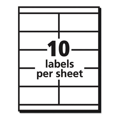 Copier Mailing Labels, Copiers, 2 X 4.25, White, 10/sheet, 100 Sheets/box