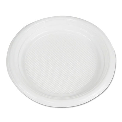 Hi-impact Plastic Dinnerware, Plate, 6" Dia, White, 1,000/carton