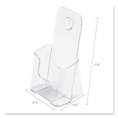 Docuholder For Countertop/wall-mount, Leaflet Size, 4.25w X 3.25d X 7.75h, Clear
