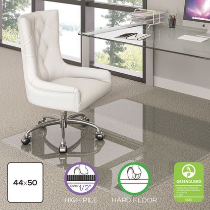 Premium Glass All Day Use Chair Mat - All Floor Types, 44 X 50, Rectangular, Clear