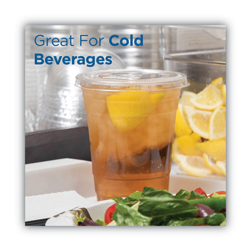 Cold Drink Cup Lids, Fits 9 Oz To 12 Oz Plastic Cold Cups, Clear, 100/sleeve, 10 Sleeves/carton