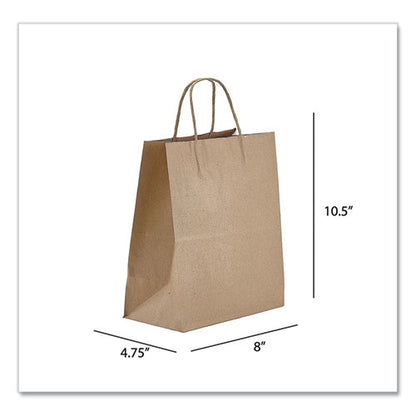 Kraft Paper Bags, Tempo, 8 X 4.75 X 10.5, Natural, 250/carton