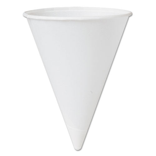 Bare Eco-forward Treated Paper Cone Cups, 4.25 Oz, White, 200/bag, 25 Bags/carton