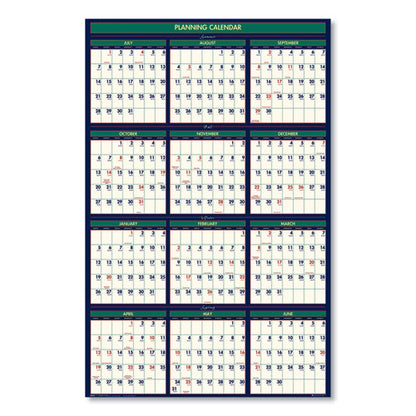 Recycled Four Seasons Reversible Business/academic Wall Calendar, 24 X 37, 2020-2021
