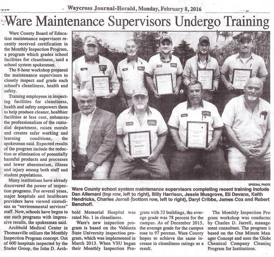 Ware Maintenance Supervisors Undergo Training