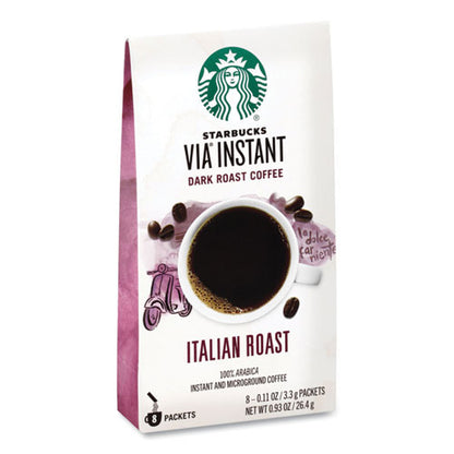 Via Ready Brew Coffee, 0.11 Oz, Italian Roast, 8 Packets/bag, 12 Bags/carton