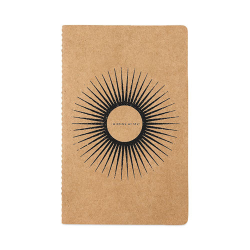 Kraft Layflat Softcover Notebook, I'm Doing My Best, Medium/college Rule, Desert Sand/black Cover, (72) 8 X 5 Sheets