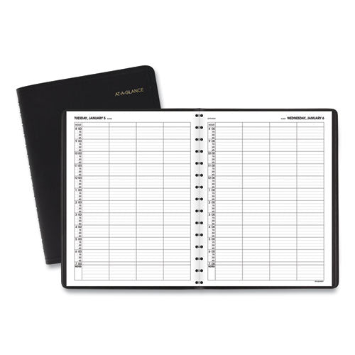 Four-person Group Daily Appointment Book, 11 X 8, Black Cover, 12-month (jan To Dec): 2024