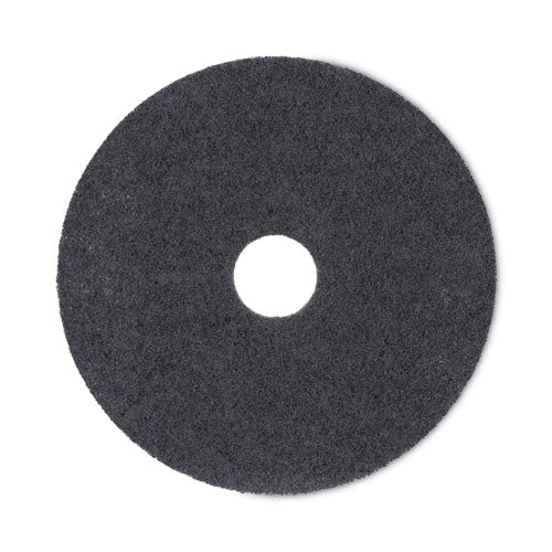 High Performance Stripping Floor Pads, 17" Diameter, Black, 5/carton