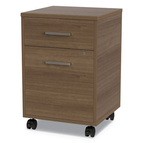 Urban Mobile File Pedestal, Left Or Right, 2-drawers: Box/file, Legal/a4, Natural Walnut, 16" X 15.25" X 23.75"