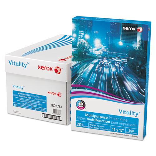 Vitality Multipurpose Print Paper, 92 Bright, 20 Lb Bond Weight, 11 X 17, White, 500/ream