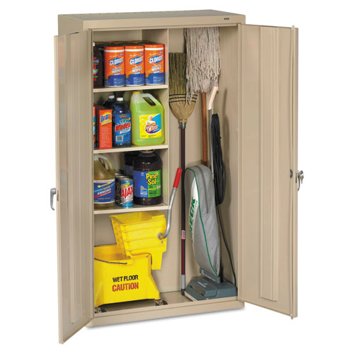 Janitorial Cabinet, 36w X 18d X 64h, Putty