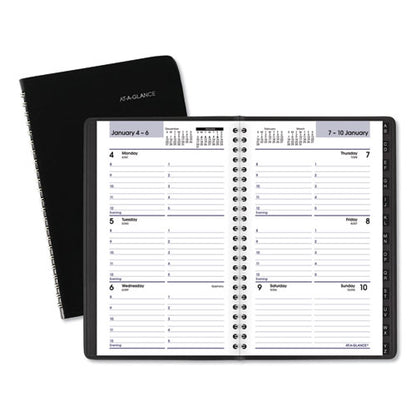 Dayminder Block Format Weekly Appointment Book, Tabbed Telephone/add Section, 8.5 X 5.5, Black, 12-month (jan To Dec): 2024