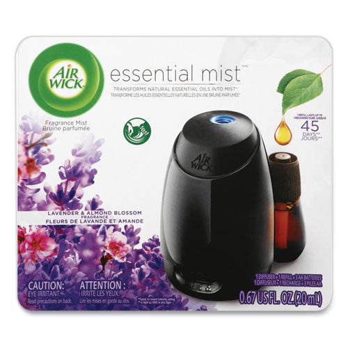 Essential Mist Starter Kit, Lavender And Almond Blossom, 0.67 Oz Bottle, 4/carton