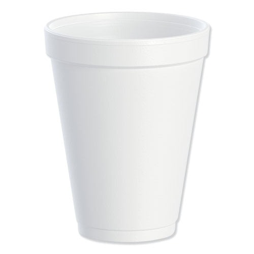 Foam Drink Cups, 12 Oz, White, 25/bag, 40 Bags/carton