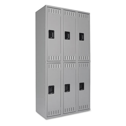 Double Tier Locker, Triple Stack, 36w X 18d X 72h, Medium Gray