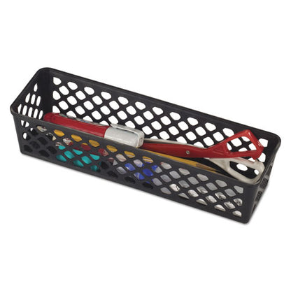 Recycled Supply Basket, Plastic, 10.13 X 3.06 X 2.38, Black, 3/pack