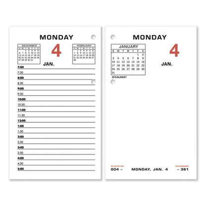 Two-color Desk Calendar Refill, 3.5 X 6, White Sheets, 12-month (jan To Dec): 2024