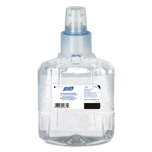 Advanced Hand Sanitizer Green Certified Foam Refill, For Ltx-12 Dispensers, 1,200 Ml, Fragrance-free, 2/carton