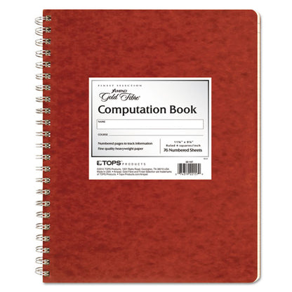 Computation Book, Quadrille Rule (4 Sq/in), Brown Cover, (76) 11.75 X 9.25 Sheets