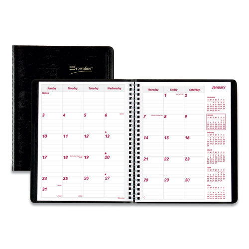 Essential Collection 14-month Ruled Monthly Planner, 8.88 X 7.13, Black Cover, 14-month (dec To Jan): 2023 To 2025