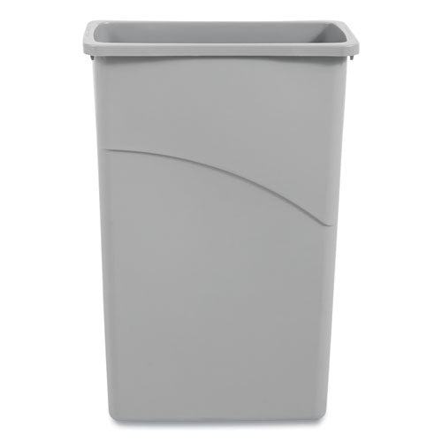 Slim Waste Container, 23 Gal, Plastic, Gray