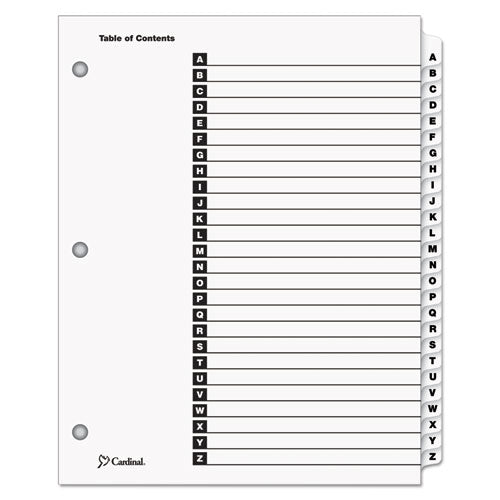 Onestep Printable Table Of Contents And Dividers, 26-tab, A To Z, 11 X 8.5, White, White Tabs, 1 Set
