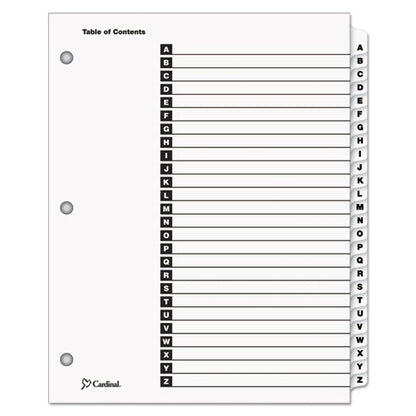 Onestep Printable Table Of Contents And Dividers, 26-tab, A To Z, 11 X 8.5, White, White Tabs, 1 Set