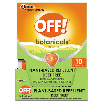 Botanicals Insect Repellant, Box, 10 Wipes/pack, 8 Packs/carton