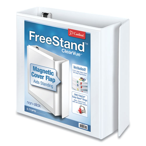 Freestand Easy Open Locking Slant-d Ring Binder, 3 Rings, 3" Capacity, 11 X 8.5, White