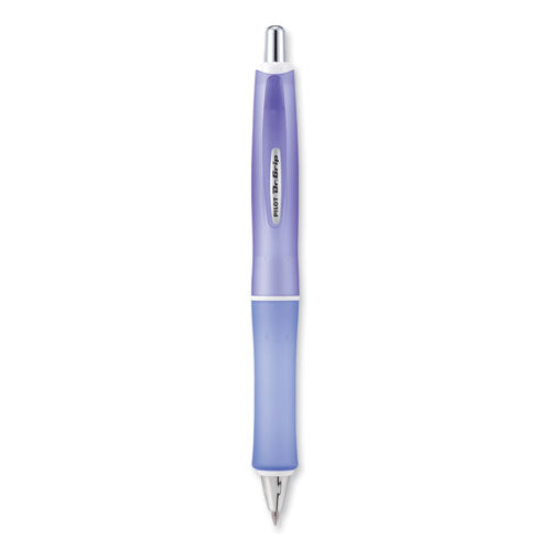 Dr. Grip Frosted Advanced Ink Ballpoint Pen, Retractable, Medium 1 Mm, Black Ink, Purple Barrel