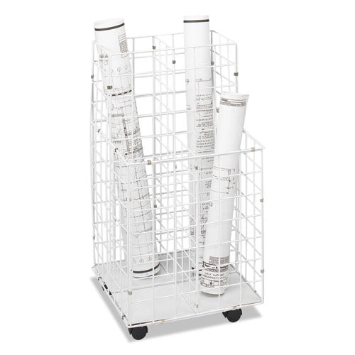 Wire Roll Files, 4 Compartments, 16.25w X 16.5d X 30.5h, White