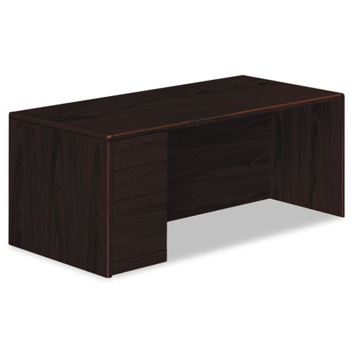 10700 Series Single Pedestal Desk With Full-height Pedestal On Left, 72" X 36" X 29.5", Mahogany
