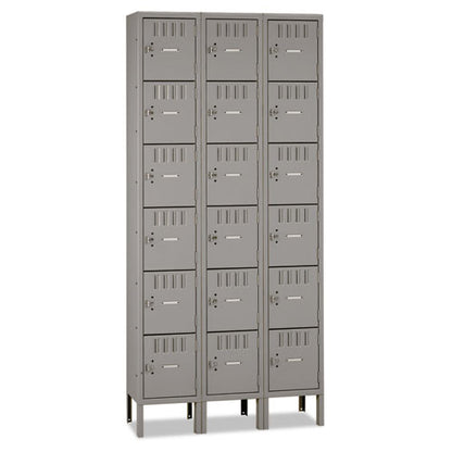 Box Compartments With Legs, Triple Stack, 36w X 18d X 78h, Medium Gray