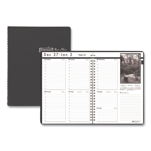 Black-on-white Photo Weekly Appointment Book, Landscapes Photography, 11 X 8.5, Black Cover, 12-month (jan To Dec): 2024