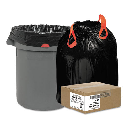 Heavy-duty Trash Bags, 33 Gal, 1.2 Mil, 33.5" X 38", Black, 25 Bags/roll, 6 Rolls/box