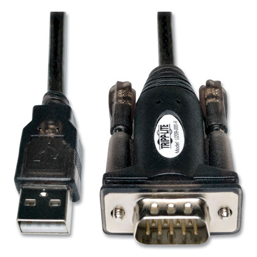 Usb-a To Serial Adapter Cable, 5 Ft, Black