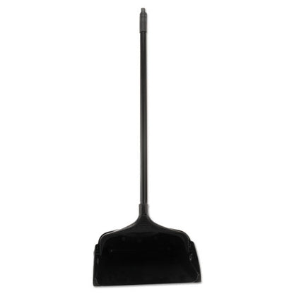 Lobby Pro Upright Dustpan With Wheels, 12.5w X 37h, Polypropylene With Vinyl Coat, Black