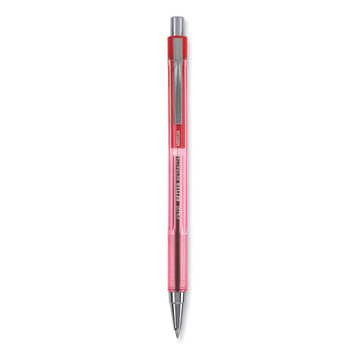 Better Ballpoint Pen, Retractable, Medium 1 Mm, Red Ink, Translucent Red Barrel, Dozen