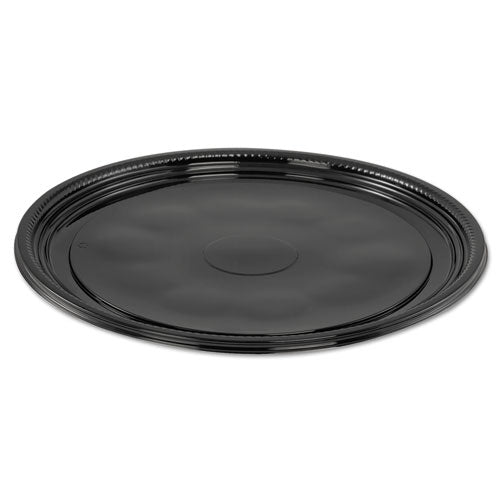 Caterline Casuals Thermoformed Platters, 12" Diameter, Black. Plastic, 25/carton