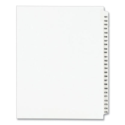 Preprinted Legal Exhibit Side Tab Index Dividers, Avery Style, 25-tab, 151 To 175, 11 X 8.5, White, 1 Set, (1336)