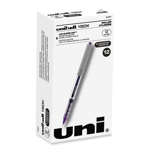 Vision Roller Ball Pen, Stick, Fine 0.7 Mm, Assorted Ink And Barrel Colors, Dozen