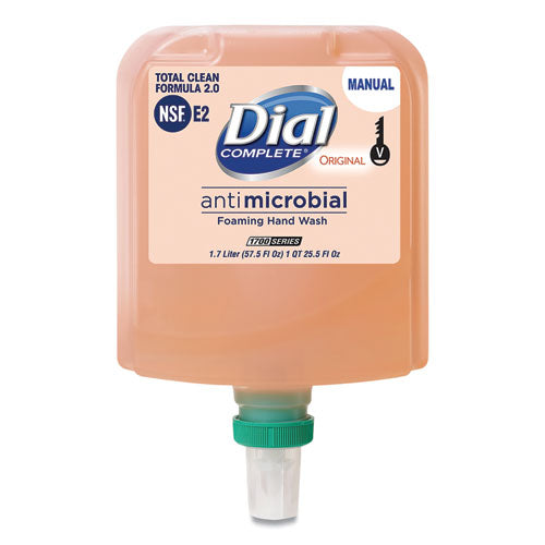 Antibacterial Foaming Hand Wash Refill For Dial 1700 V Dispenser, Original, 1.7 L, 3/carton