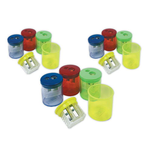 Eisen Sharpeners. Two-hole, 1.5 X 1.75, Assorted Colors, 12/pack