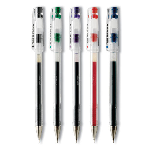 G-tec-c Ultra Gel Pen, Stick, Extra-fine 0.4 Mm, Assorted Ink And Barrel Colors, 5/pack