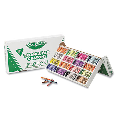 Classpack Triangular Crayons, 16 Colors, 256/carton