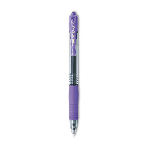 G2 Premium Gel Pen, Retractable, Fine 0.7 Mm, Purple Ink, Smoke/purple Barrel, Dozen