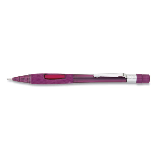 Quicker Clicker Mechanical Pencil, 0.9 Mm, Hb (#2), Black Lead, Transparent Burgundy Barrel