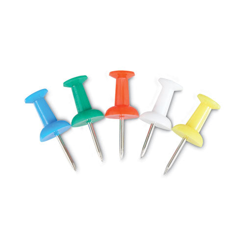 Colored Push Pins, Plastic, Assorted, 0.38", 400/pack